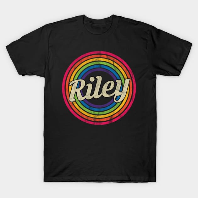 Riley - Retro Rainbow Faded-Style T-Shirt by MaydenArt